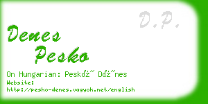 denes pesko business card